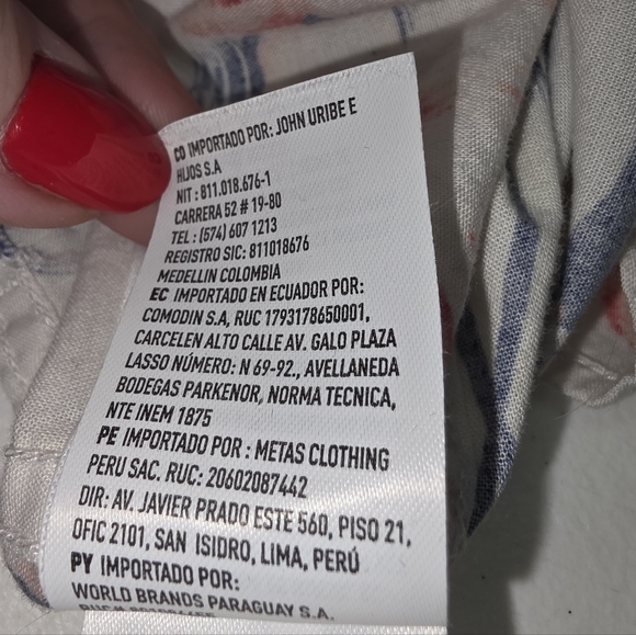 American Eagle Tropical Hawaiian Button Up Shirt Palm Tree Floral Medium Resort - Picture 7 of 9